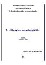 Referāts 'Feodālās Japānas ekonomiskā attīstība', 1.