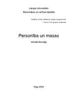 Referāts 'Personība un masas', 1.