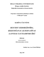 Referāts 'Resursu ierobežotība un to alternatīvā izmantošana', 1.