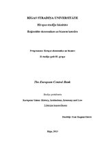 Eseja 'The European Central Bank', 1.