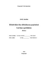Referāts 'Efektīvākie ēku siltināšanas paņēmieni Latvijas apstākļiem', 1.
