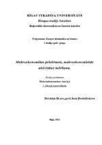 Konspekts 'Makroekonomikas priekšmets, makroekonomiskās aktivitātes mērīšana', 1.