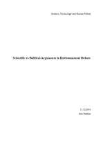 Referāts 'Scientific vs Political Arguments in Environmental Debate', 1.