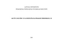 Prakses atskaite 'Aktīvā mācību un audzināšanas prakse pirmsskolā', 1.