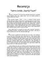 Eseja 'Recenzija. Teātra izrāde "Septiņi Fausti"', 1.