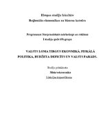 Konspekts 'Valsts loma tirgus ekonmikā. Fiskālā politika, budžeta deficīts un valsts parāds', 1.