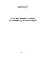 Referāts 'Aleksandrs Čaks', 1.