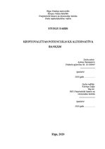 Referāts 'Kriptovalūtu potenciāls kā alternatīva bankām', 1.