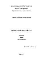 Konspekts 'Statistiskā novērošana', 1.