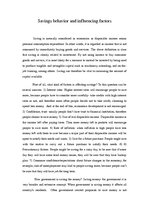 Eseja 'Savings Behavior and Influencing Factors', 1.