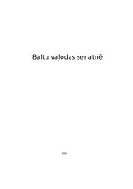 Referāts 'Baltu valodas senatnē', 1.