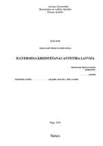 Referāts 'Ilgtermiņa kreditēšanas attīstība Latvijā', 1.