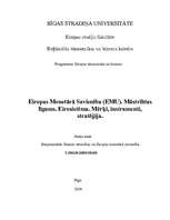 Konspekts 'Eiropas Monetārā savienība (EMU). Māstrihtas līgums. Eirosistēma. Mērķi, instrum', 1.