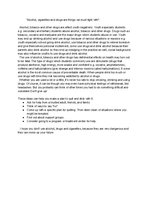 Eseja 'Alcohol, Cigarettes and Drugs Are Things We Must Fight with', 1.