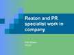 Referāts '"Reaton" and PR specialist work in company', 9.