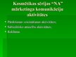 Prezentācija 'Mārketinga komunikāciju plāns AS "Dzintars” kosmētikas sērijai "NA”', 7.