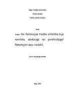 Eseja 'Vai farmācijas tiesību attīstība bija novēlota, savlaicīga vai pārsteidzīga', 1.