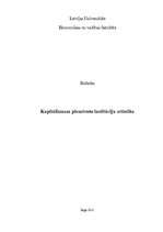 Referāts 'Kapitālismam piemēroto institūciju attīstība', 1.