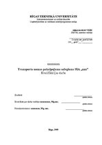 Diplomdarbs 'Transporta nomas pakalpojuma sniegšana SIA "X"', 1.
