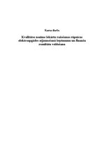 Referāts 'Kvalitātes nozīme iekārtu ražošanas rūpnīcas elektroapgādes atjaunošanā ieņēmumu', 1.