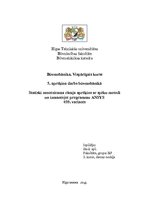 Paraugs 'Statiski nenoteicama rāmja aprēķins ar spēku metodi un ar programmu ANSYS', 1.