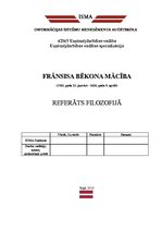 Referāts 'Frānsisa Bēkona mācība', 1.