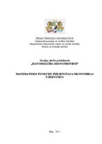 Referāts 'Matemātisko funkciju pielietošana ekonomikas uzdevumos', 1.