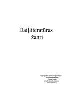 Konspekts 'Daiļliteratūras žanri', 5.