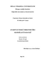 Konspekts 'Starptautiskā tirdzniecība globālajā pasaulē', 1.