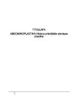 Referāts 'Abdominoplastika - vēdera priekšējās sieniņas plastika', 1.