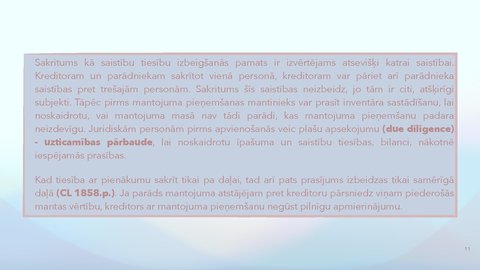 Prezentācija 'Saistību izbeigšana bez izpildījuma, pārveidošana', 11.