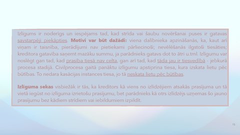 Prezentācija 'Saistību izbeigšana bez izpildījuma, pārveidošana', 15.