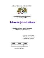 Referāts 'Informācijas vērtēšana', 1.
