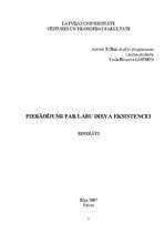 Referāts 'Pierādījumi par labu Dieva eksistencei', 1.