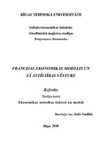 Konspekts 'Francijas ekonomikas modelis un tā attīstības vēsture', 1.