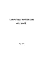 Prakses atskaite 'Laboratorijas darba atskaite vides ķīmijā', 1.