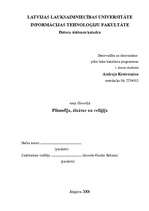 Eseja 'Filosofija, zinātne un reliģija', 1.