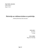 Referāts 'Pārdevēju un reklāmu ietekme uz patērētājiem', 1.