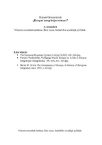 Konspekts 'Vienota monetārā sistēma. Eiro zona. Sadarbība sociālajā politikā', 1.