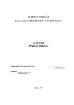 Prakses atskaite 'Mazumtirdzniecības uzņēmuma analīze', 1.