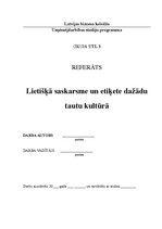 Referāts 'Lietišķā saskarsme un etiķete dažādu tautu kultūrā', 1.