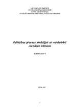 Referāts 'Palīdzības process strādājot, ar vardarbībā cietušiem bērniem', 1.