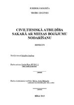 Referāts 'Civiltiesiskā atbildība sakarā ar miesas bojājumu nodarīšanu', 1.