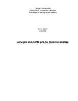 Referāts 'Latvijas eksporta preču plūsmu analīze', 1.