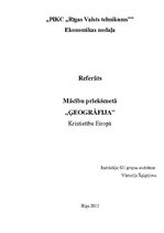 Referāts 'Kristietība Eiropā', 1.