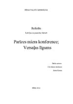 Referāts 'Parīzes miera konference, Vesaļas līgums', 1.