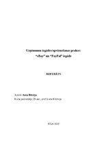 Referāts 'Uzņēmumu iegādes/apvienošanas prakse: “eBay” un “PayPal” iegāde', 1.