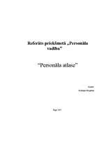 Referāts 'Personāla atlase', 1.
