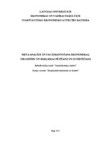 Referāts 'Meta analīze un tās izmantošana ekonomikas, tirgzinību un reklāmas pētīšanā un i', 1.