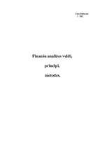 Referāts 'Finanšu analīzes veidi, principi, metodes', 1.
